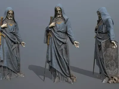 Man Statue  Low-poly 3D model