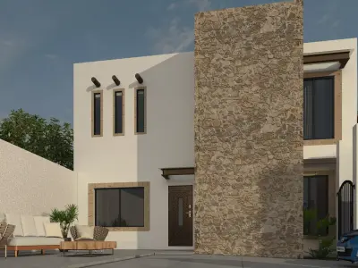 SMALL HOUSE WITH MATERIALS 3D model