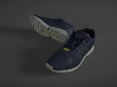Sneakers pair of running shoes Low-poly 3D model
