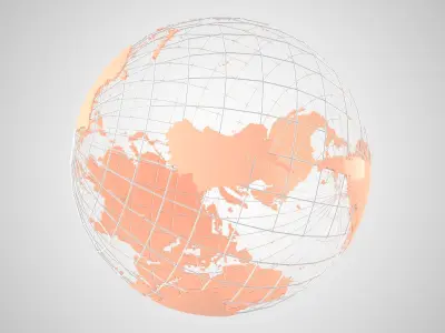 Globe News Skeleton Peach 3D model