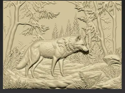A Wolf in the Forest A120 3D print model