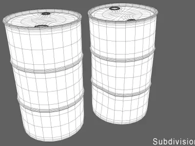 Oil Barrels Low-poly 3D model