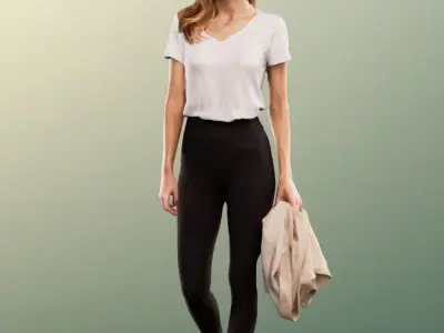 Jule 13393 - Walking Casual Woman Holding Jacket Low-poly 3D model