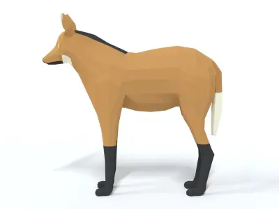 Low Poly Cartoon Maned Wolf Low-poly 3D model