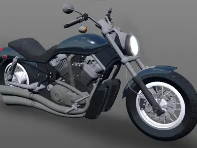 Harley Davidson Bike 3D Model Game Ready Asset Low-poly 3D model