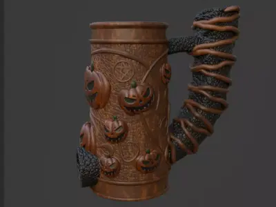 HALLOWEEN-THEMED DICE TOWER AND CAN HOLDER WITH PUMPKIN DESIGN 3D print model