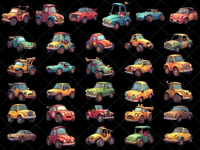 163 Transparent Fantasy Car Game Asset Texture