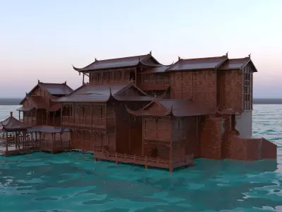 Chinese ancient house  3D model 41
