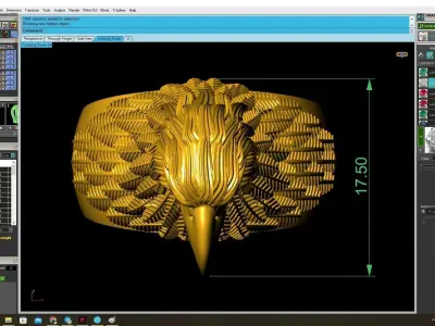 Luxury Eagle Head Men Ring 3D Jewelry Model  3891 3D print model