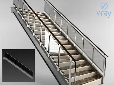 Modern stair 3D model