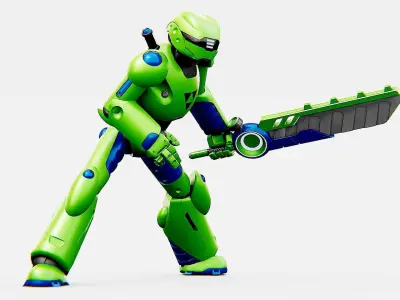 BATTLE DROID ZHOUMI  Rigged for Unreal Engine - Unity - MIXAMO  3D model