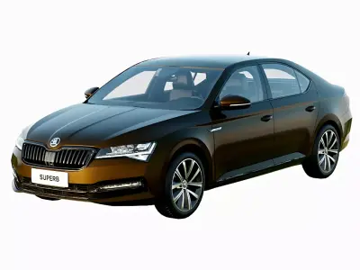 Skoda Superb 2021 Sportline Plus Spec Low-poly 3D model