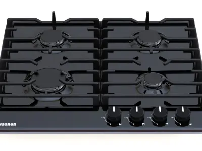 Gas hob Low-poly 3D model