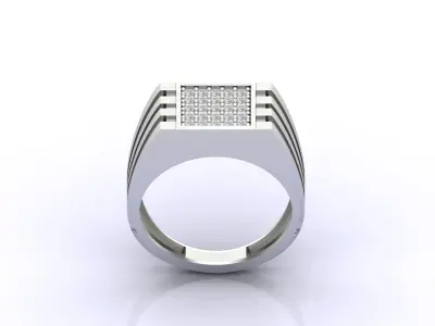 Print Ready STL 3DM  Gents Rings Diamond Men Ring  3D print model 133