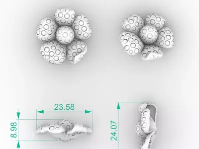 Luxury 3D Floral Cluster Pendant 3D print model