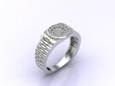 Print Ready STL 3DM  Gents Rings Diamond Men Ring  3D print model