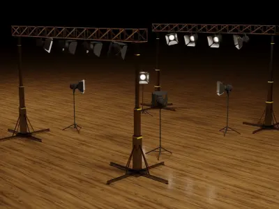 Lighting Truss Stand Low-poly 3D model