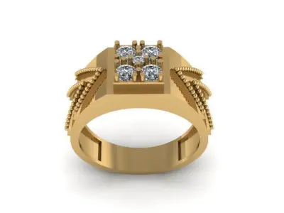 Man Diamond Ring 3D print model