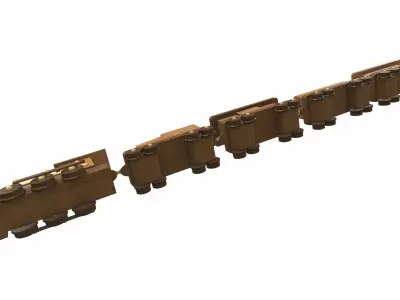Wooden train toy 4 Free 3D model
