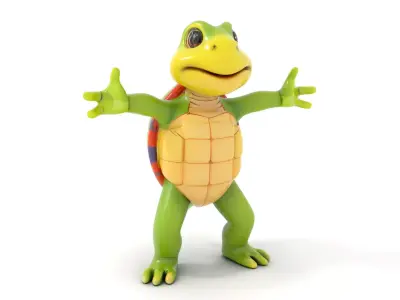 Animated Rigged Turtle Character Model for Games and VR Low-poly 3D model