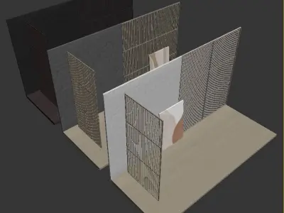 Decorative wall panel set 14 3D model