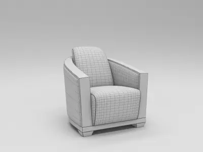 Curved rear sofa 3D model