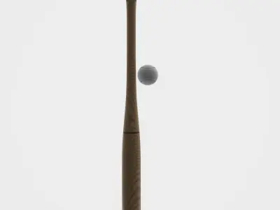 Highly detailed Baseball Bat PBR 3D model