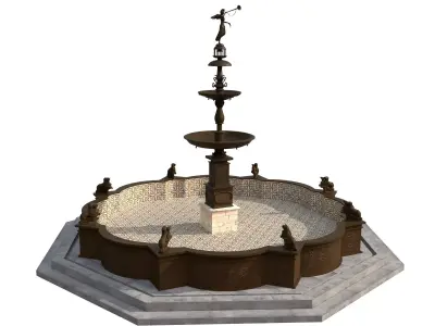 Pileta de la Plaza Mayor de Lima - Low Poly Low-poly 3D model