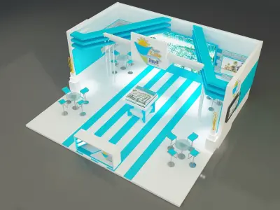  Booth Exhibition Stand a162 3D model