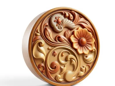 Art Nouveau Floral Relief Decor model pack Low-poly 3D model