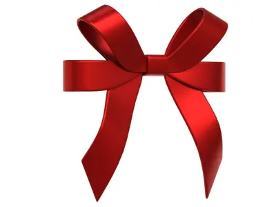 Christmas Bow Ribbon 60 Low-poly 3D model