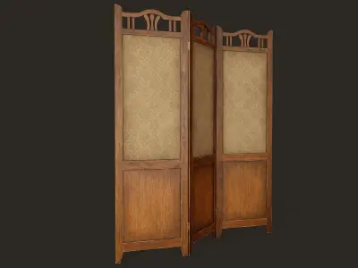 Antique Room Divider - PBR Game Ready Low-poly 3D model
