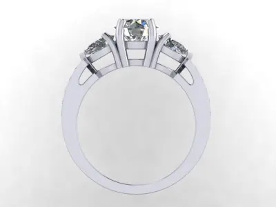 JEWELRY ENGAGEMENT RING STL FILE FOR DOWNLOAD AND PRINT- CC45 3D print model