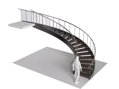 Spiral Staircase v5 Architectural Stairs 180 3D model