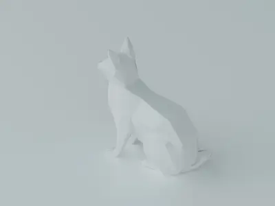 cat sitting sculpture print model 3D print model