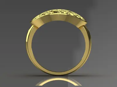 Yellow gold ring tree of life design model gr0109 3D print model