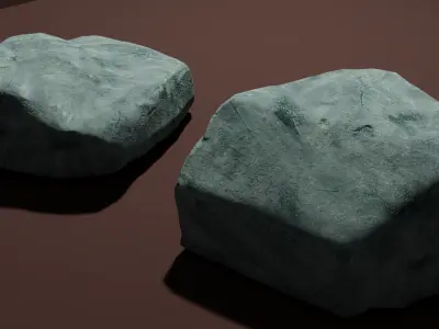 Granite Stones Low Poly models Game-ready Low-poly 3D model