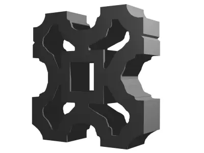 Jaali block design fancy 3D model