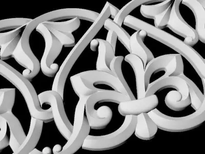 Central decor ornament for furniture 3D model 378