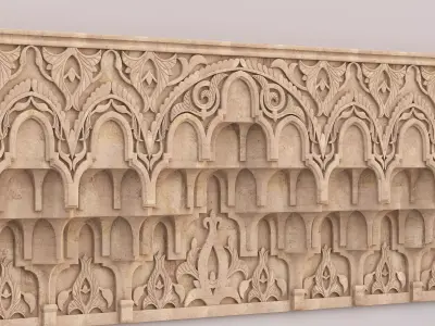 Classic Islamic Muqarnas Cornice 003 3D model