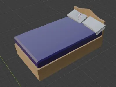 RENDERED BED HIGH QUALITY WITH MATERIALS Free 3D model