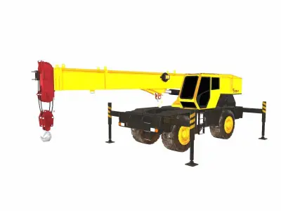 Rough Terrain Crane Low-poly 3D model
