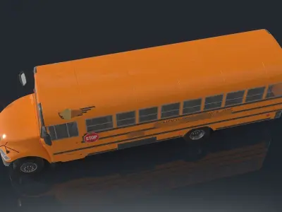 school bus Low-poly 3D model