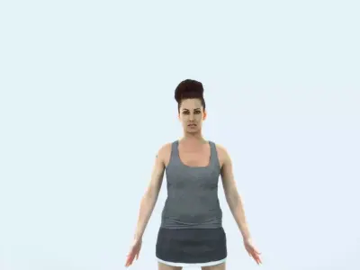 Yearn 01A Animated Rigged Sports Woman Low-poly 3D model