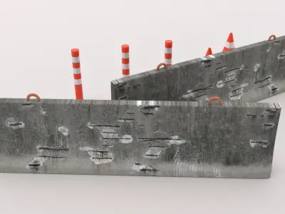 Street Sign Construction Low-poly 3D model