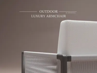 Outdoor luxury wooden chair 3D model