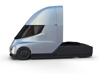Tesla Truck with Chassis Silver 3D model
