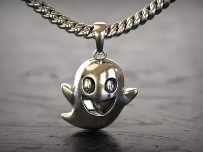 Smiling Ghost Pendant 3D print model