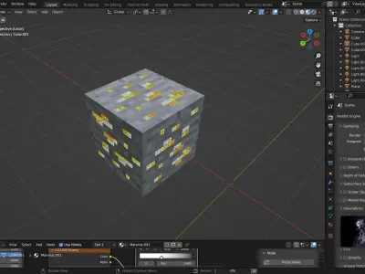 Minecraft gold blocks Free low-poly 3D model