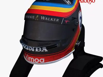 Alonso indy helmet 2017 Low-poly 3D model